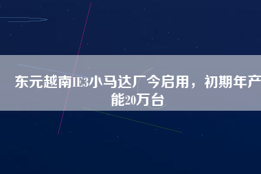 東元越南IE3小馬達(dá)廠今啟用，初期年產(chǎn)能20萬臺