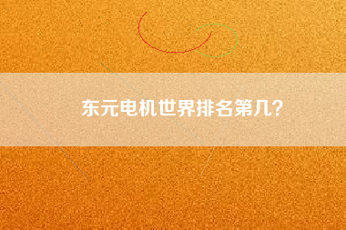 東元電機世界排名第幾？