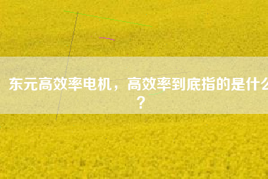 東元高效率電機(jī)，高效率到底指的是什么？