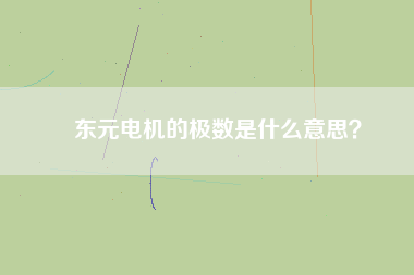 東元電機(jī)的極數(shù)是什么意思？